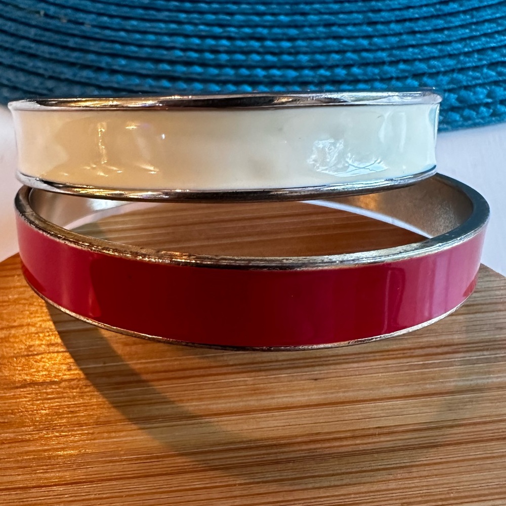 Enamel and metal bracelet set